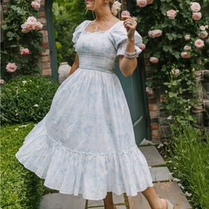 Ivy City Co Blue Toile Valentina Dress